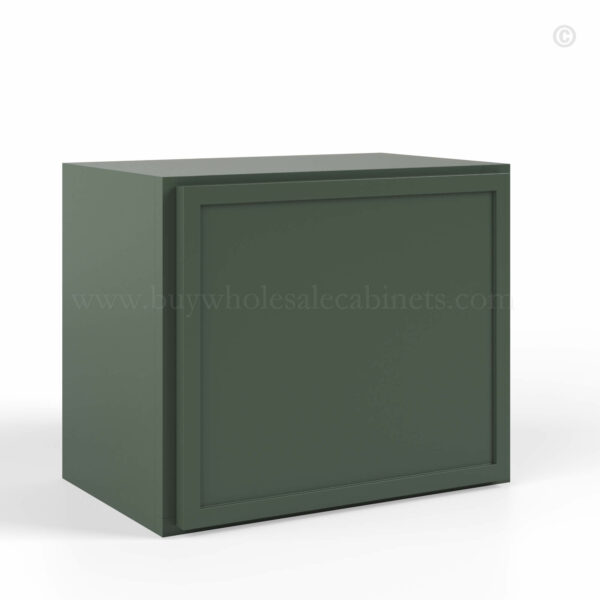 Slim Shaker Green Single Door Wall Cabinet 15H, rta cabinets, wholesale cabinets