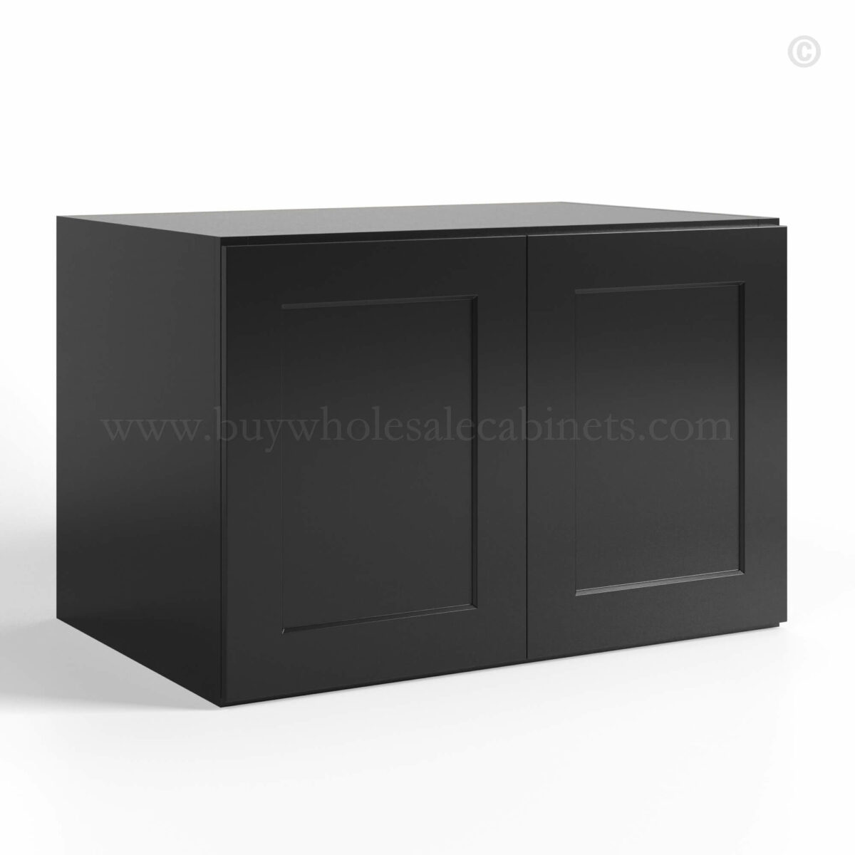 Black Shaker Double Door Wall Cabinets