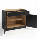 Black Shaker Base Cabinet Double Doors and Double Drawer, rta cabinets, wholesale cabinets