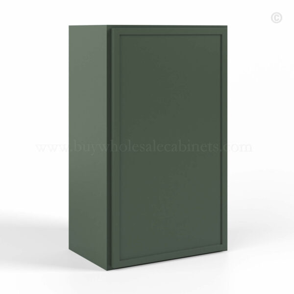 Slim Shaker Green Single Door Wall Cabinet 30″H, rta cabinets, wholesale cabinets