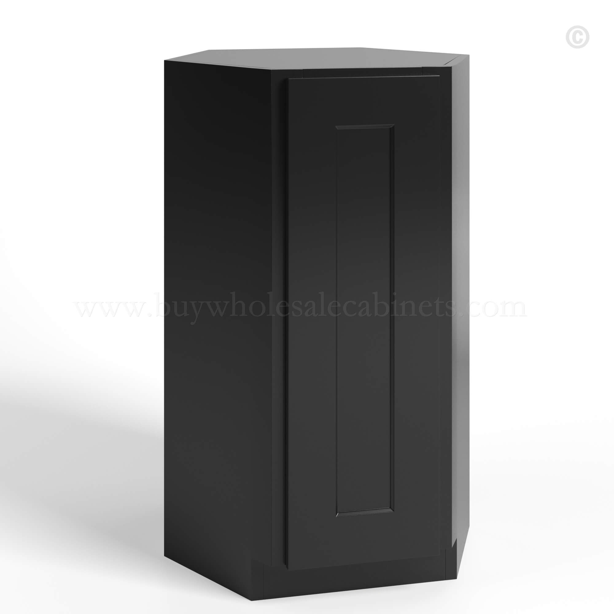 Black Shaker Wall Diagonal Corner, rta cabinets, wholesale cabinets
