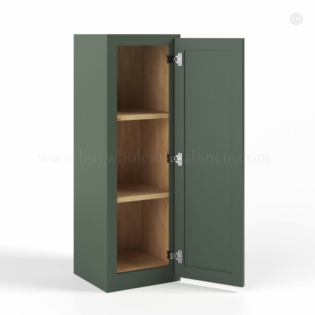 Slim Shaker Green Wall End Cabinet, rta cabinets, wholesale cabinets