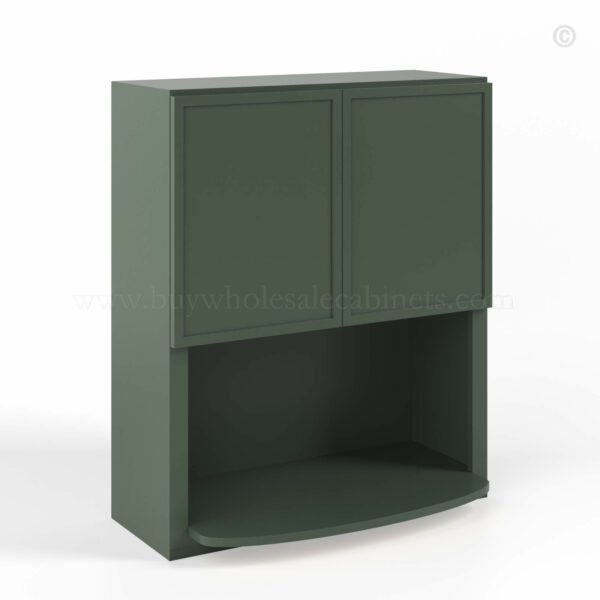 Slim Shaker Green Wall Microwave Cabinet, rta cabinets, wholesale cabinets