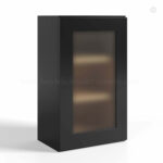 Black Shaker Single Glass Door Wall Cabinet