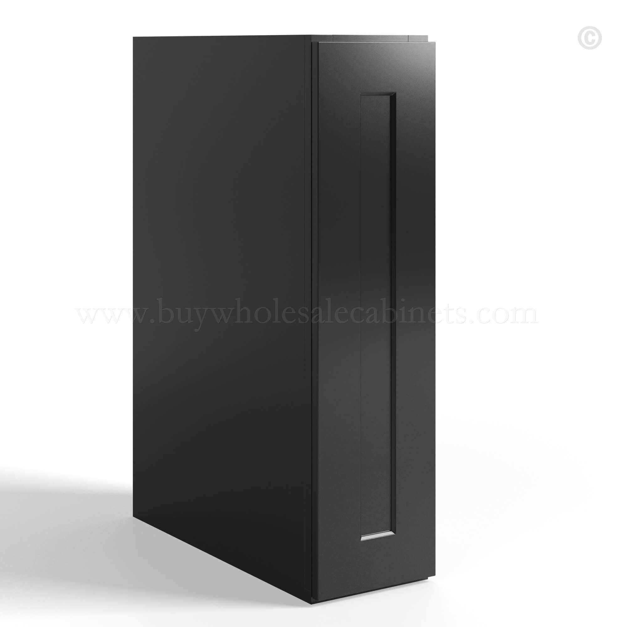 Black Shaker Full Height Door Base Cabinets Single Door, rta cabinets, wholesale cabinets