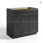 Charcoal Black Shaker Vanity Sink Base Combo 36"W