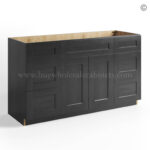 Charcoal Black Shaker Vanity Sink Base Combo 60"W