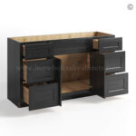 Charcoal Black Shaker Vanity Sink Base Combo 60"W - Image 2