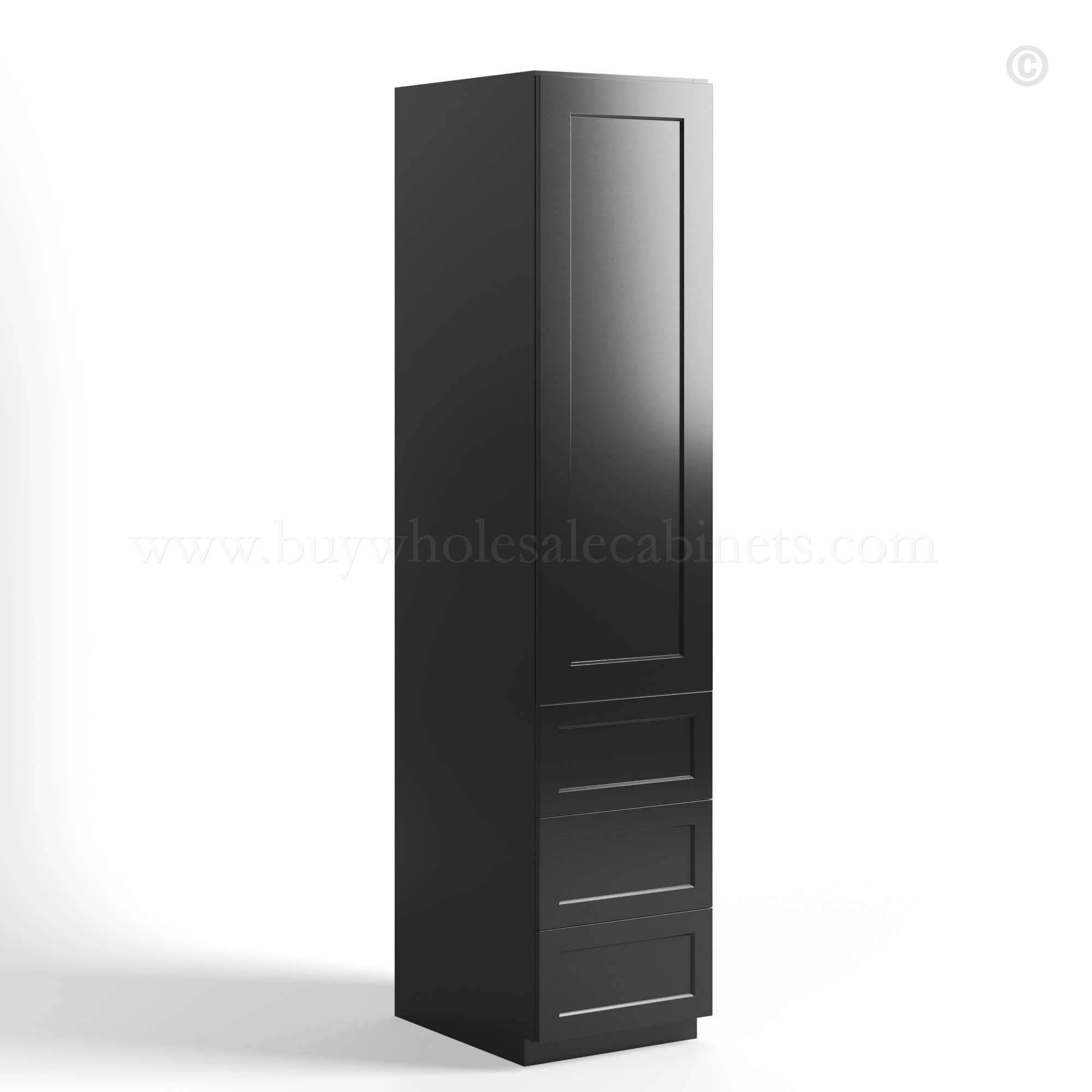 Black Shaker Vanity Linen Cabinet, rta cabinets, wholesale cabinets
