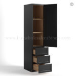 Charcoal Black Shaker Vanity Linen Cabinet - Image 2