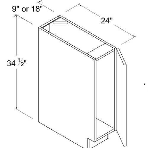 Frameless Full Height Single Door Base Cabinet, rta cabinets