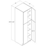 Frameless Tall Pantry Cabinet with 4 Doors, rta cabinets, wholesale cabinets