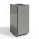 Gray High Gloss Frameless Trash Base Cabinet, rta cabinets, wholesale cabinets
