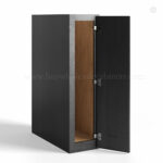 charcoal black shaker base cabinet full height door with single door, rta cabinets, wholesale cabinets