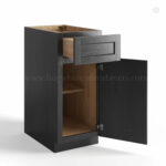 charcoal black shaker base cabinet with single door and drawer, rta cabinets, wholesale cabinets