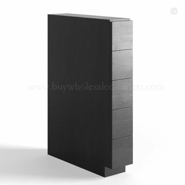 charcoal black shaker base spice drawers cabinet with five drawers closed, rta cabinets, wholesale cabinets