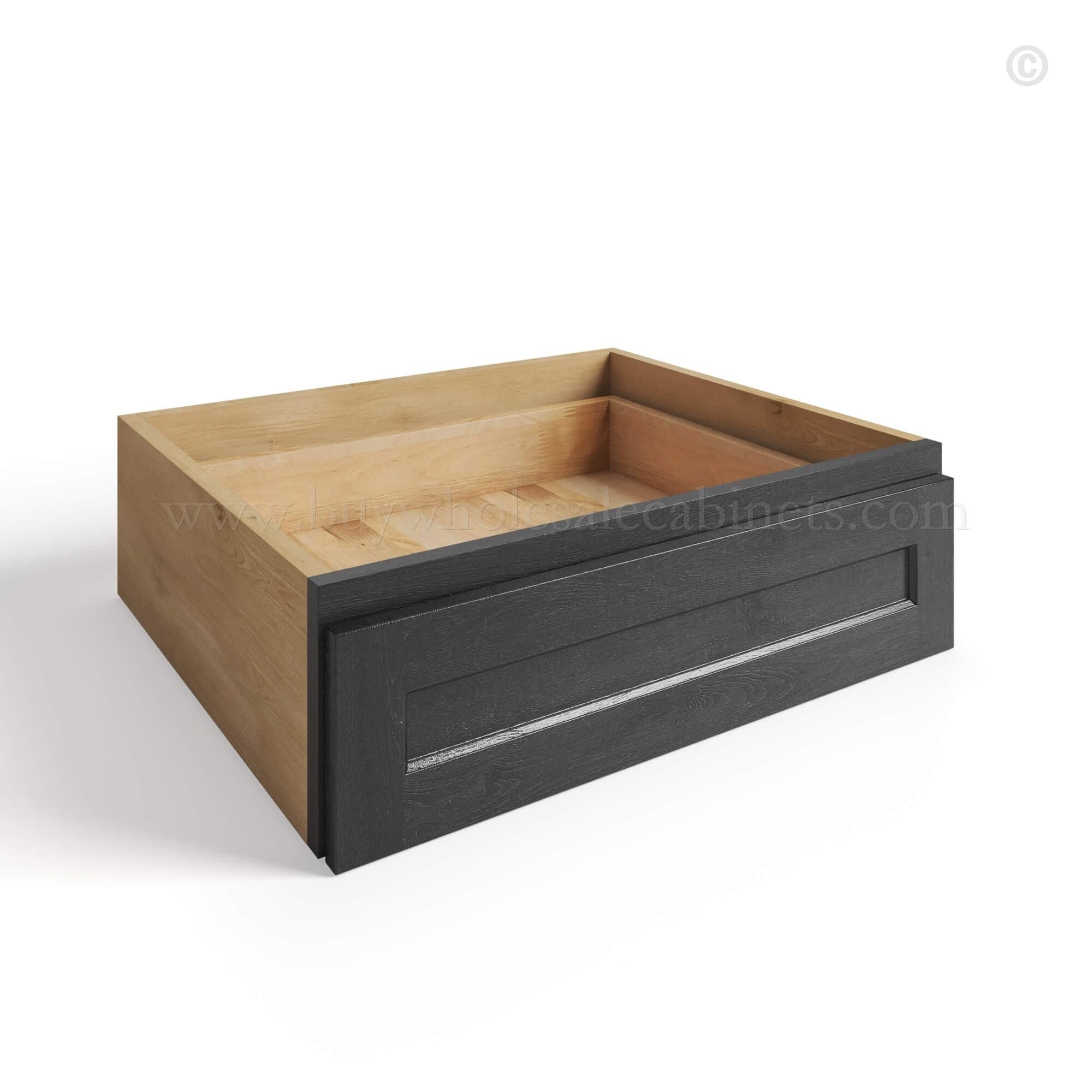 charcoal black shaker vanity knee drawer with single drawer, rta cabinets, wholesale cabinets