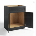 charcoal black shaker vanity sink base cabinet with two doors and single false drawer, rta cabinets, wholesale cabinets