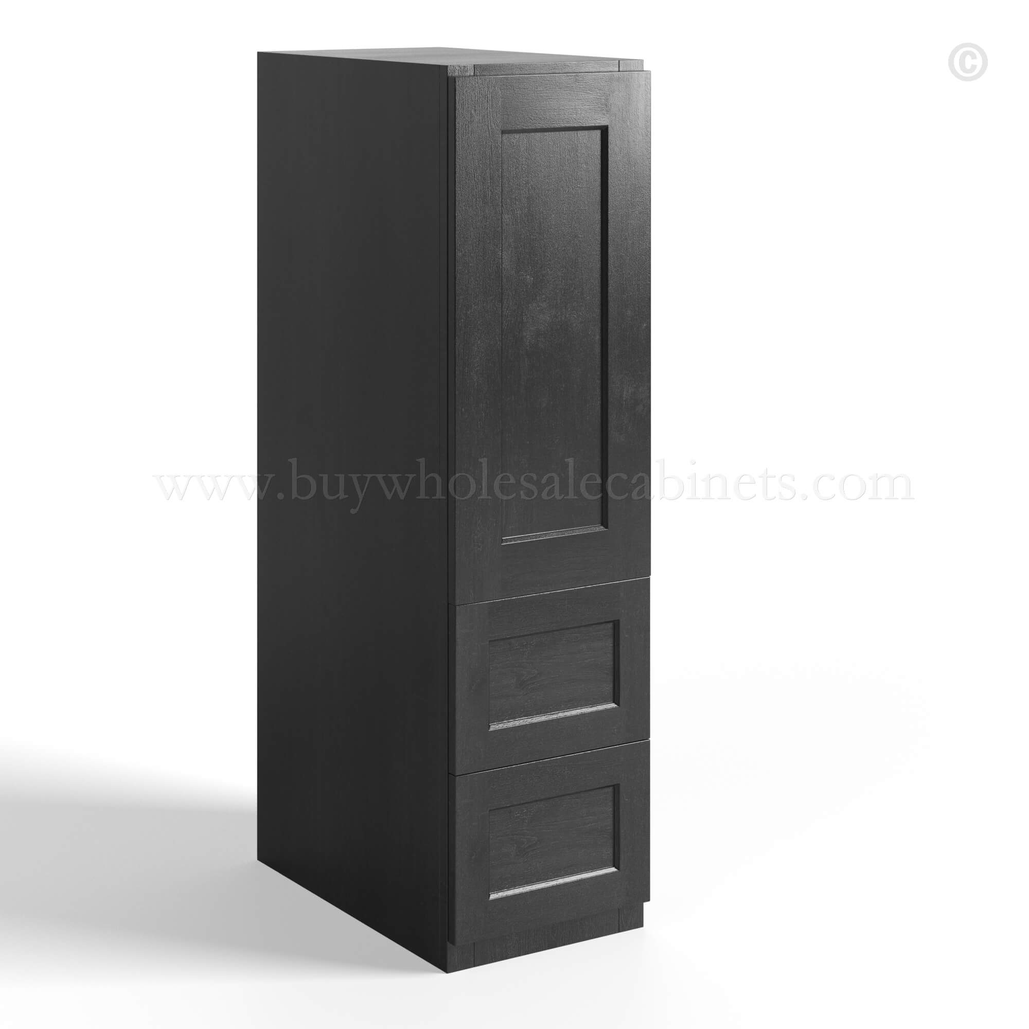 Charcoal Black Shaker Vanity Towel Cabinet, rta cabinets, wholesale cabinets