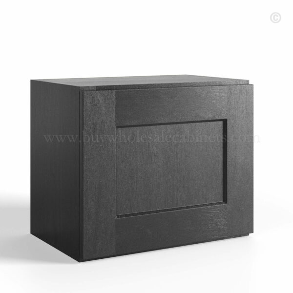 Charcoal Black Shaker Single Door Wall Cabinets 15H, rta cabinets, wholesale cabinets