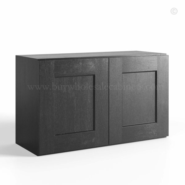 Charcoal Black Shaker Double Door Wall Cabinets 18H, rta cabinets, wholesale cabinets