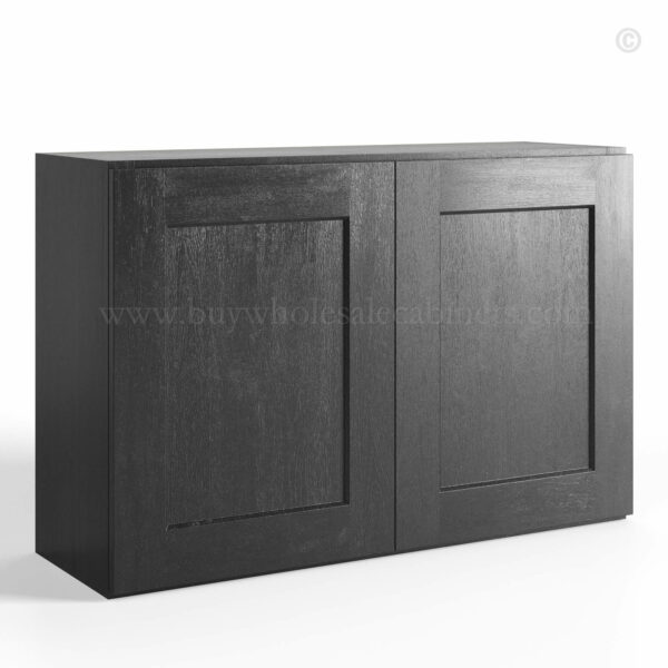 Charcoal Black Shaker Double Door Wall Cabinets 24H, rta cabinets, wholesale cabinets