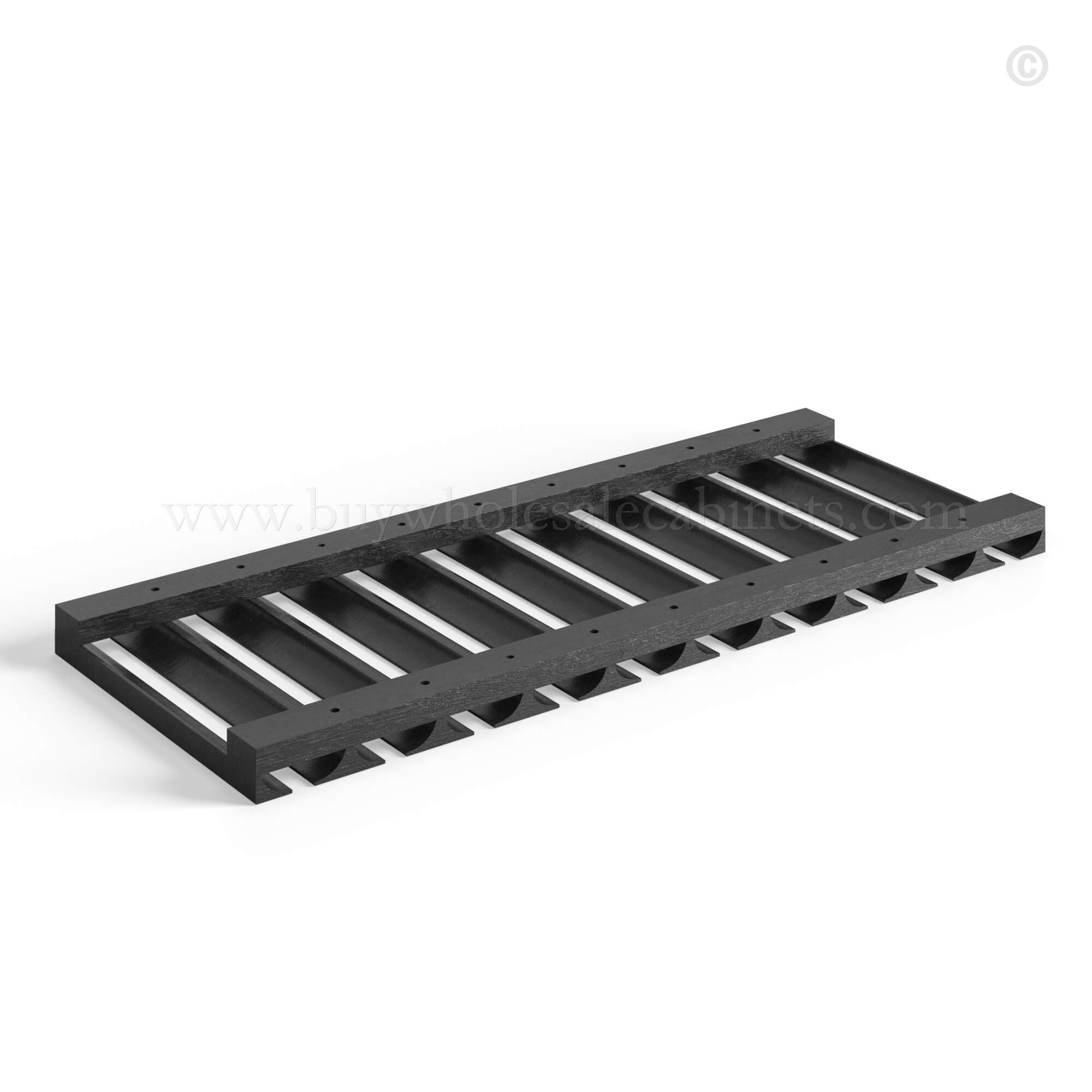 Charcoal Black Shaker Wall Glass Rack Under Cabinet, rta cabinets, wholesale cabinets