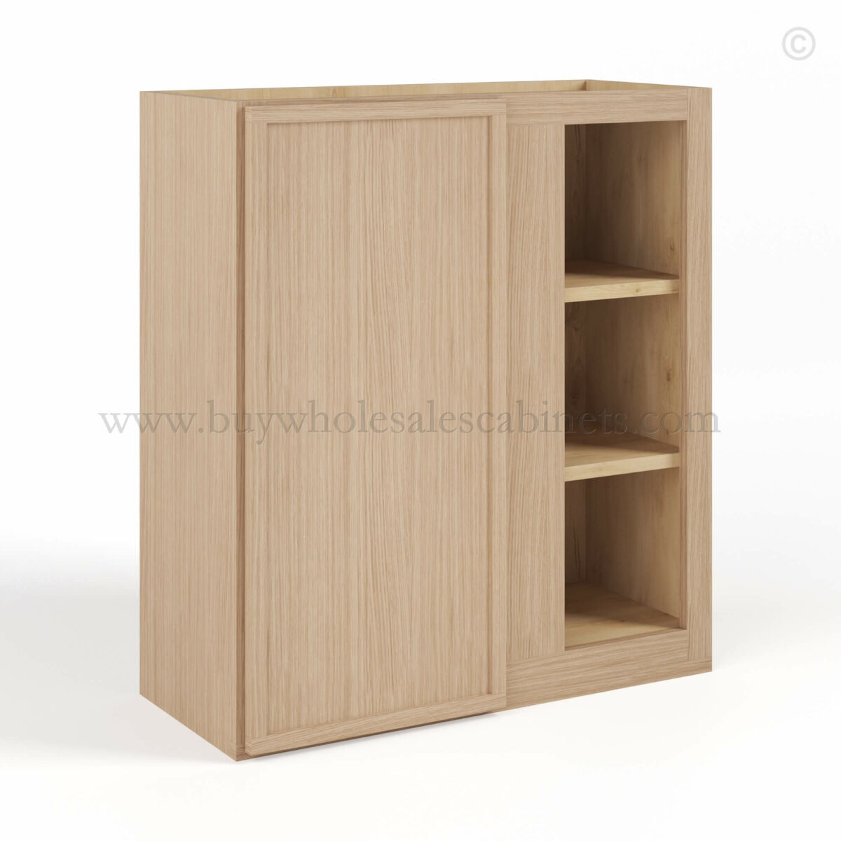 Slim Oak Shaker Blind Corner Wall Cabinet, rta cabinets, wholesale cabinets