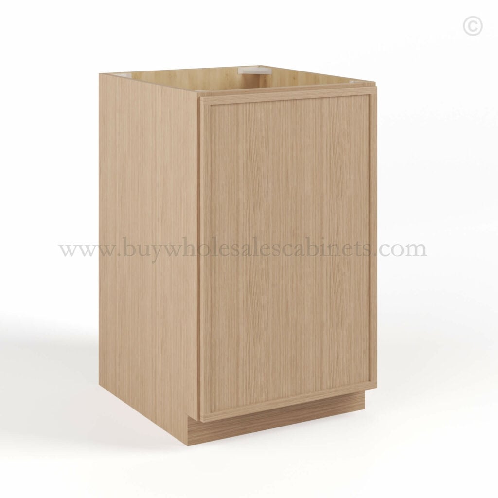 Slim Oak Shaker Base Cabinet Single Door Full Height