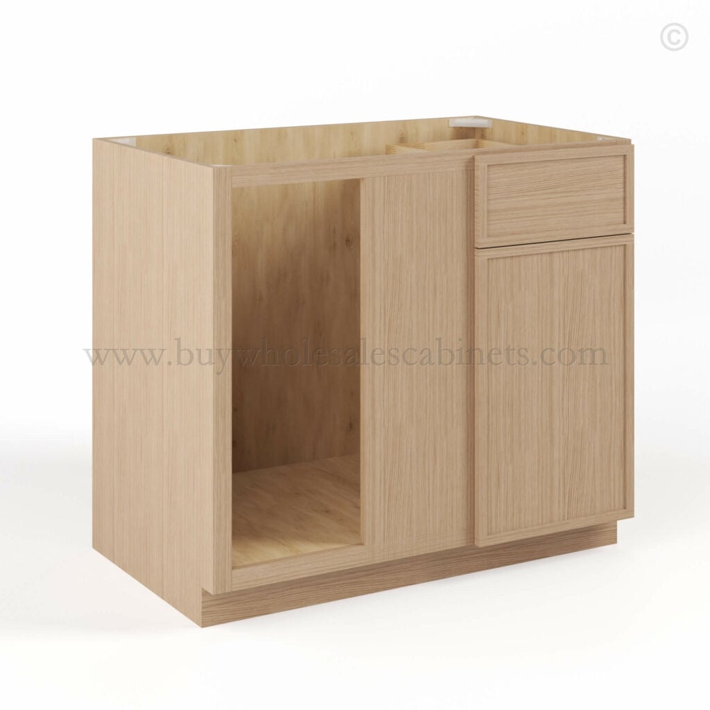 Slim Oak Shaker Blind Corner Base Cabinet