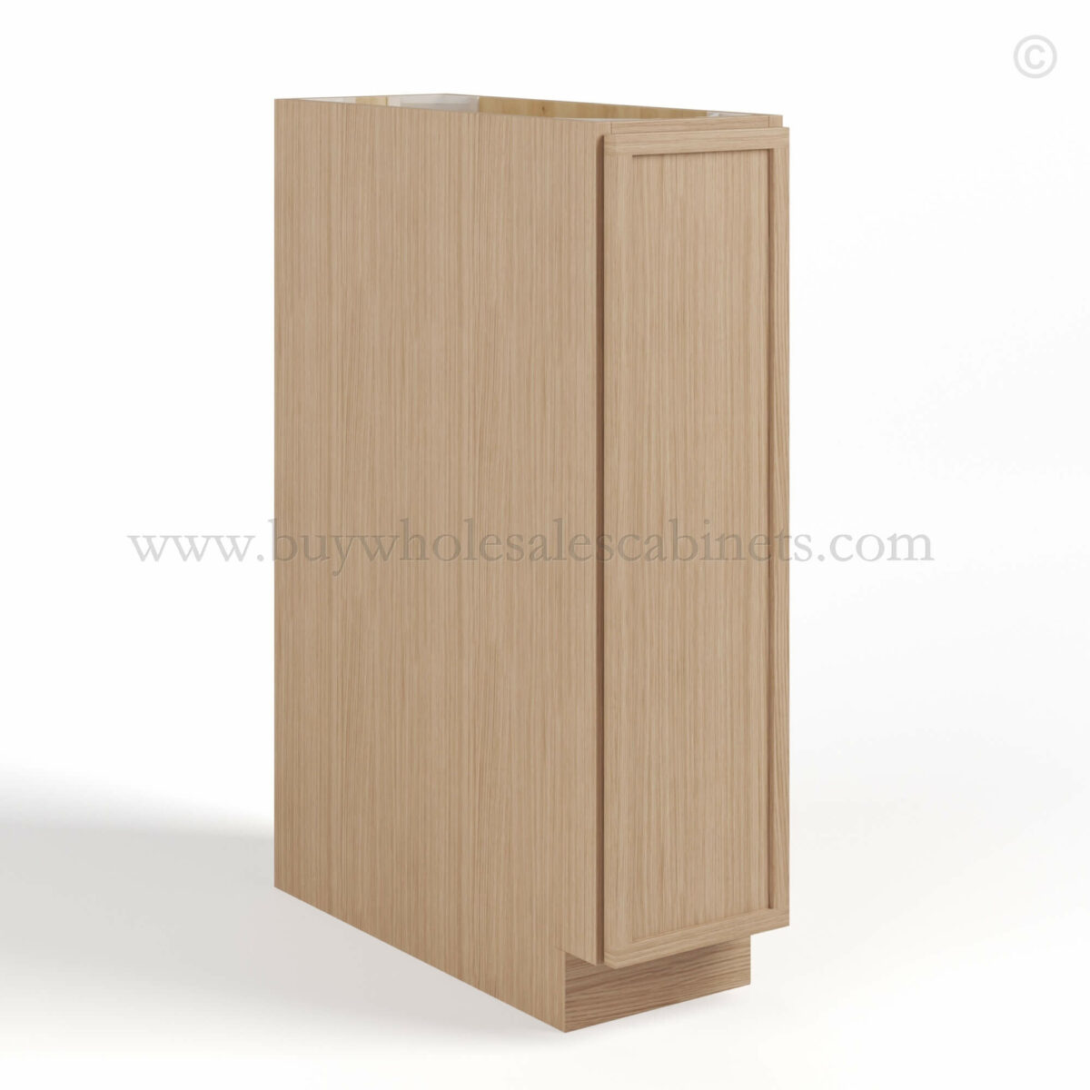 Slim Oak Shaker Spice Pull Base Cabinet, rta cabinets, wholesale cabinets