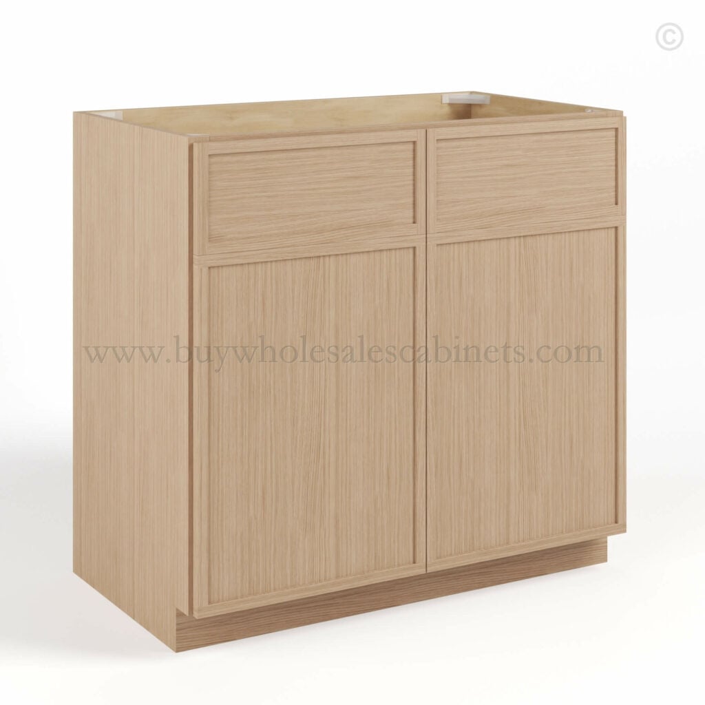 Slim Oak Shaker Sink Base With Double Doors