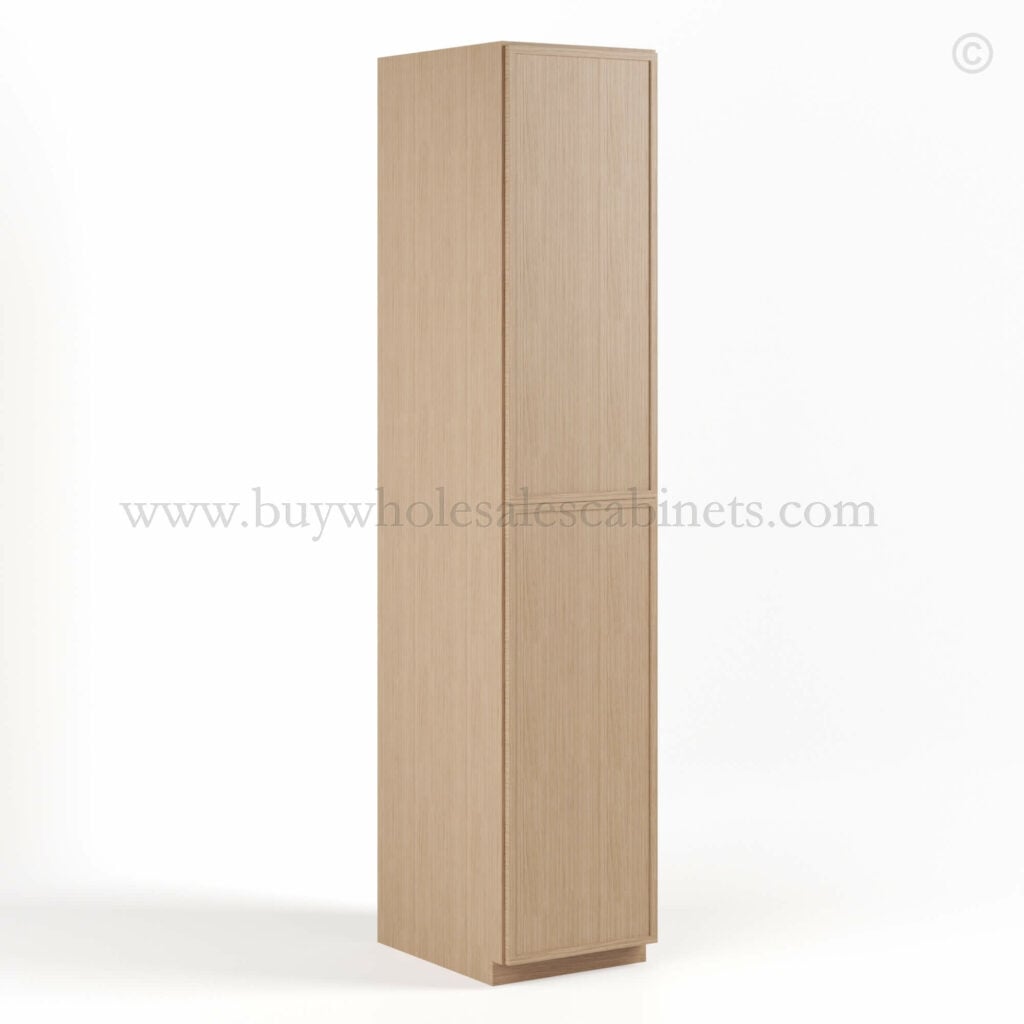 Slim Oak Shaker Tall Pantry Cabinet with 2 Doors