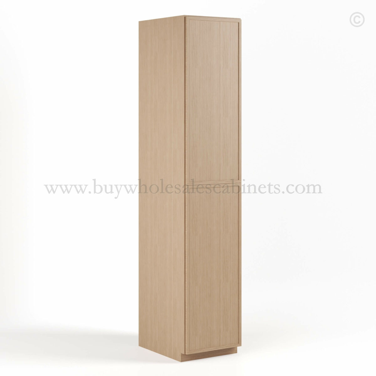 Slim Oak Shaker Tall Pantry Cabinet with 2 Doors, rta cabinets, wholesale cabinets