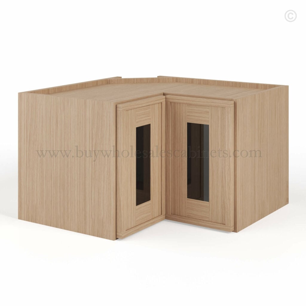 Slim Oak Shaker Easy Reach Wall Cabinet with Glass Door