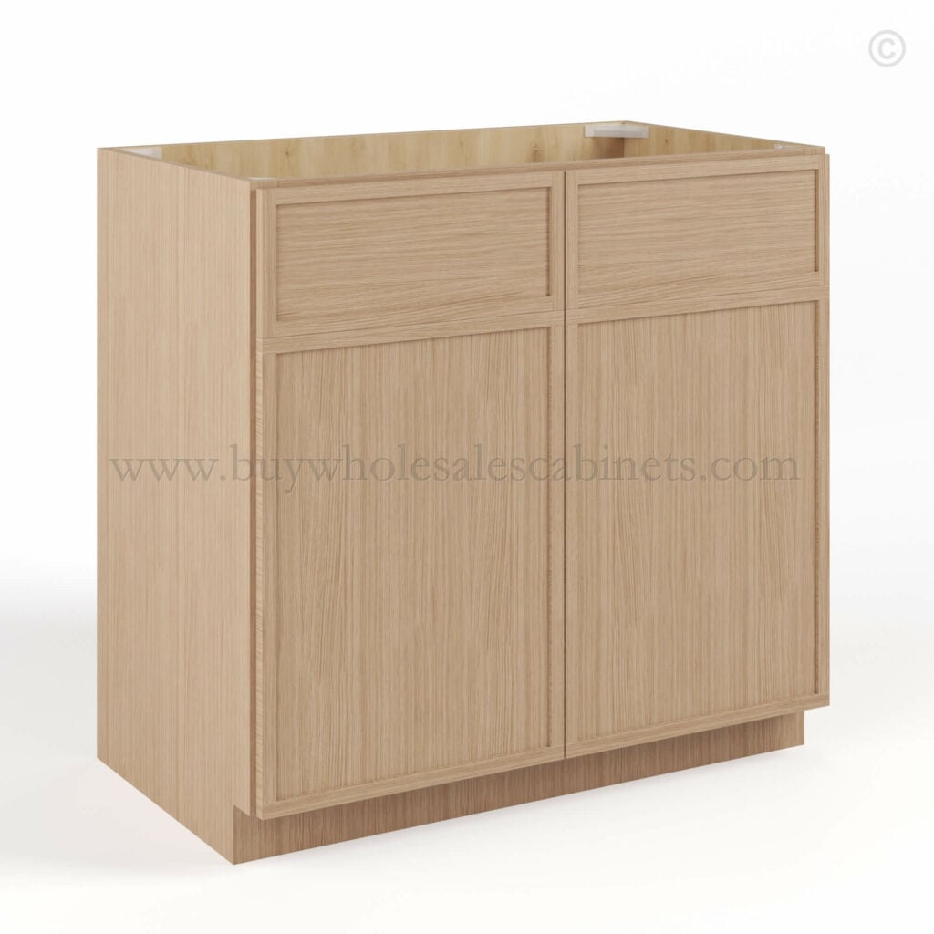 Slim Oak Shaker Vanity Sink Cabinet