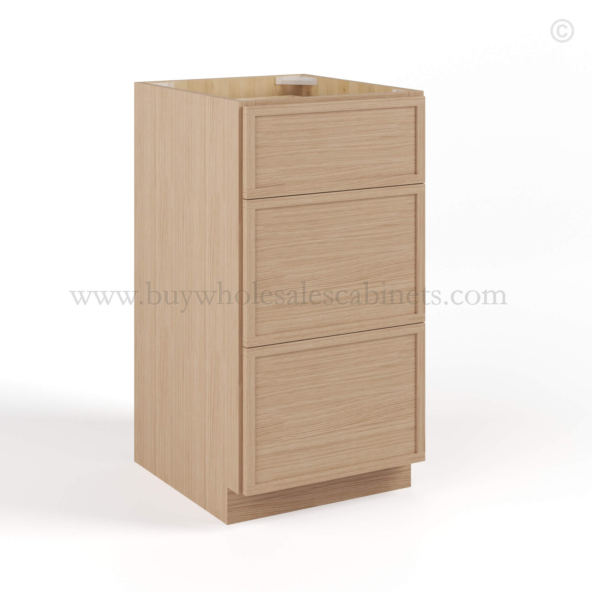 Slim Oak Shaker Vanity Drawer Base Cabinet, rta cabinets, wholesale cabinets