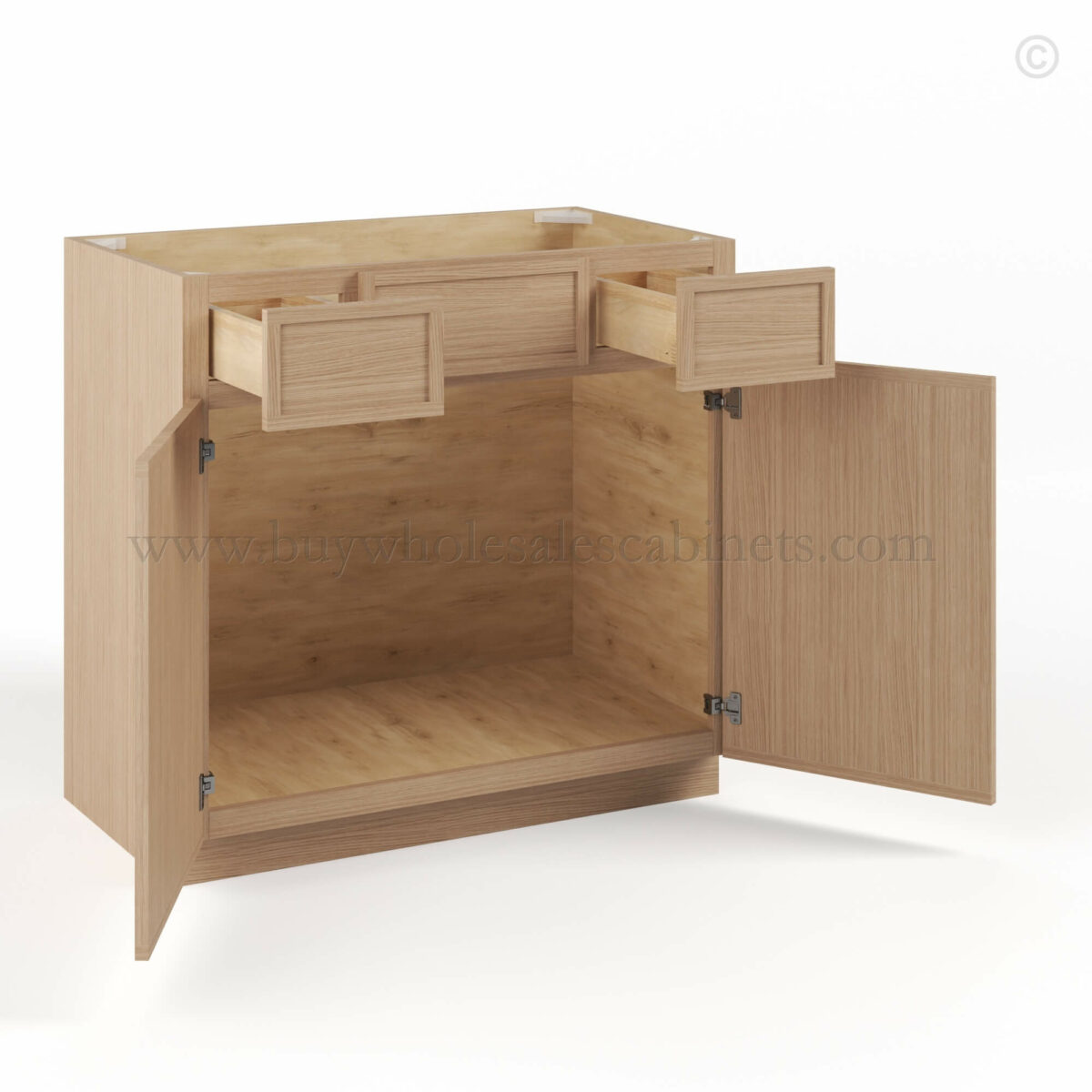 Slim Oak Shaker Vanity Sink Drawer Base Cabinet, rta cabinets, wholesale cabinets