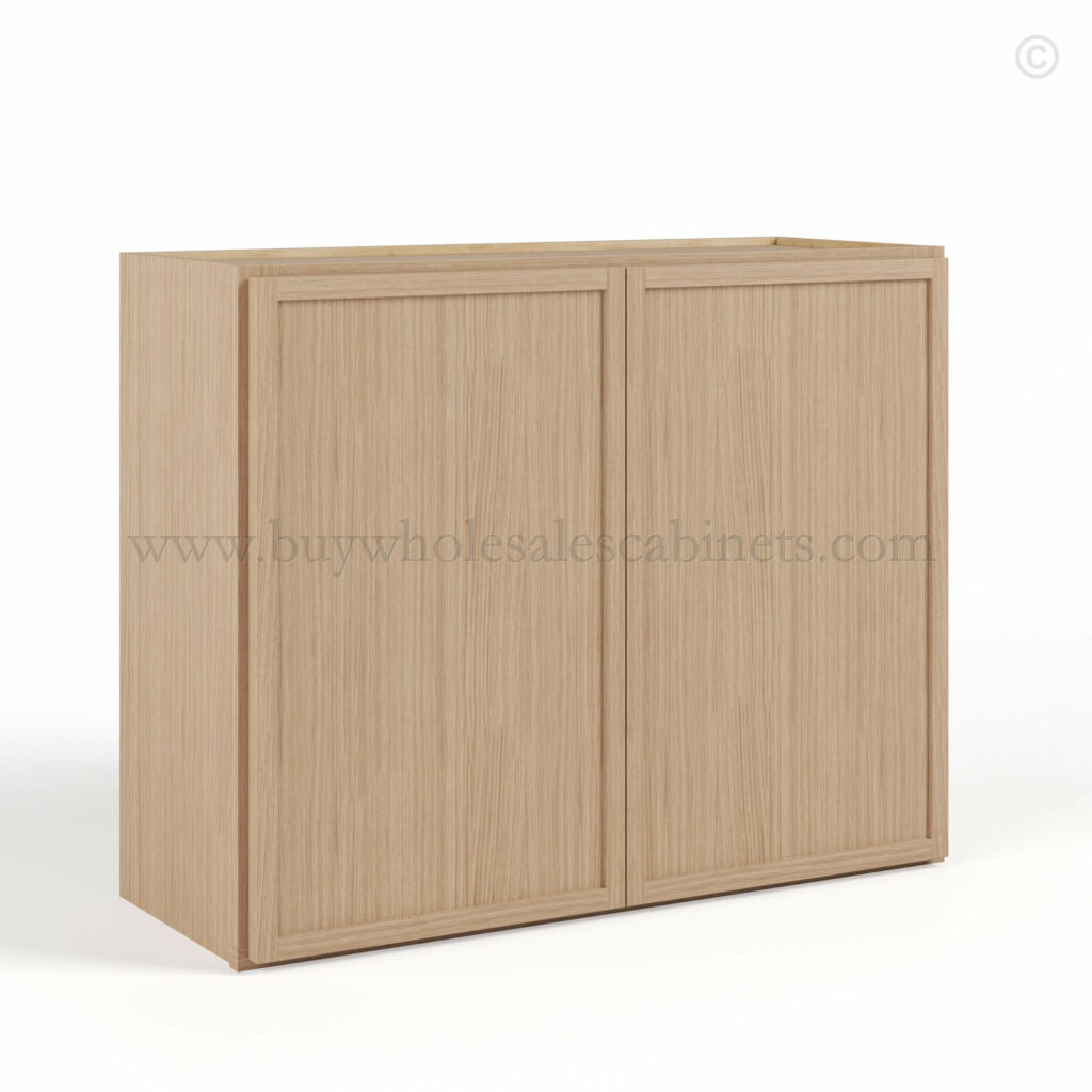 Slim Oak Shaker Double Door Wall Microwave Bridge Cabinet