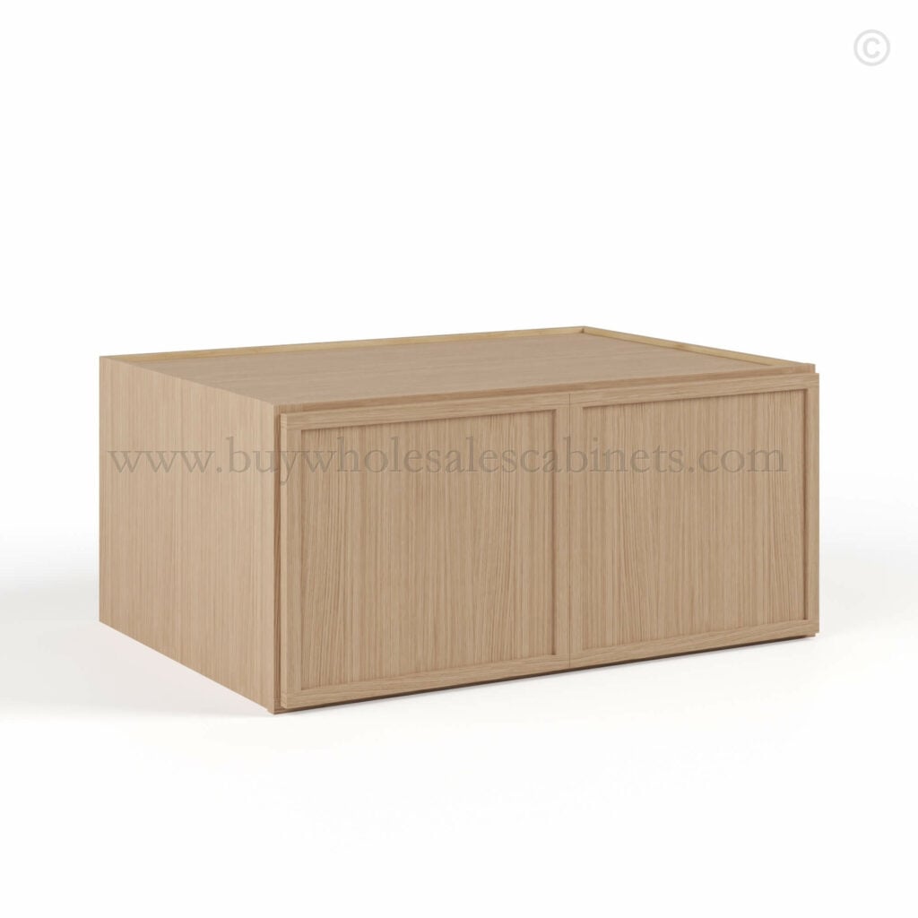 Slim Oak Shaker Refrigerator Wall Cabinet with Double Door