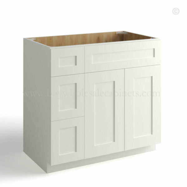 White Shaker 36 W Vanity Combo with Drawers, white kitchen cabinets, rta cabinets