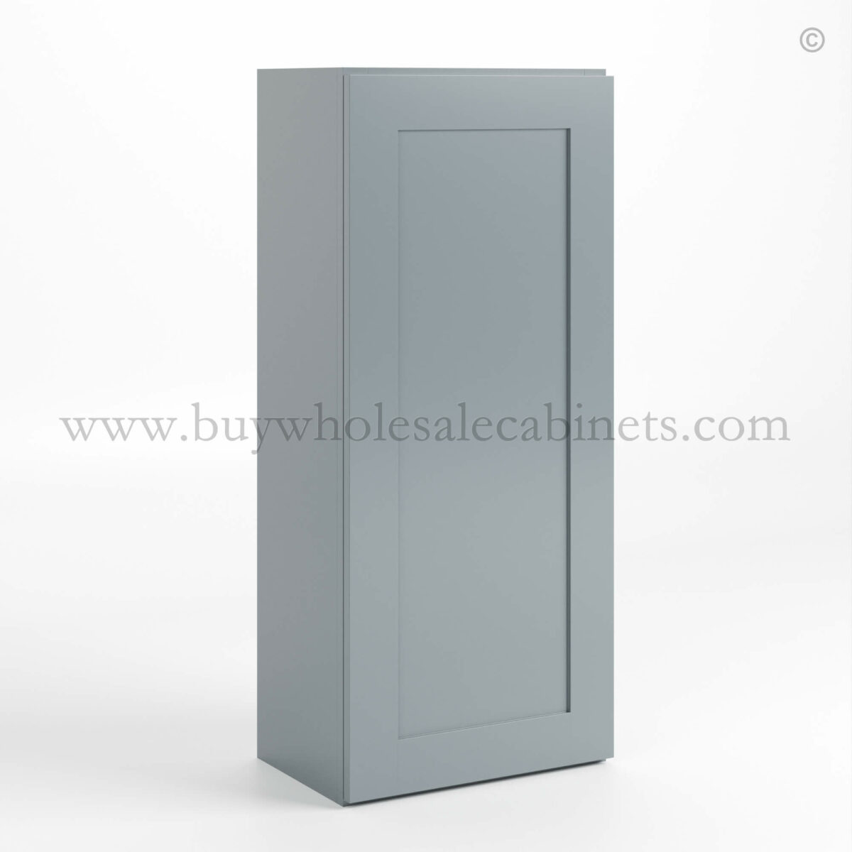 Gray Shaker 42" H Single Door Wall Cabinet