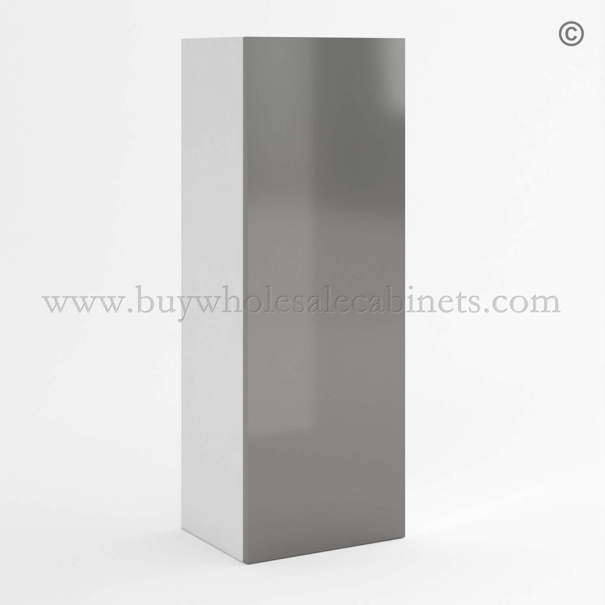 Frameless Gloss Gray 36H Single Door Wall Cabinet, rta cabinets, wall cabinets