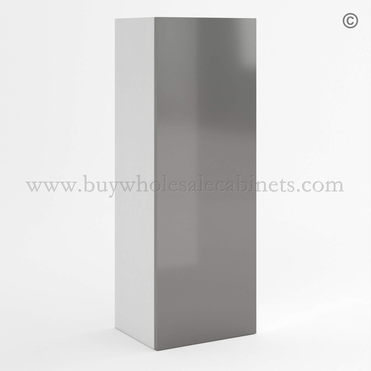 Frameless Gloss Gray 42H Single Door Wall Cabinet, rta cabinets, wall cabinets