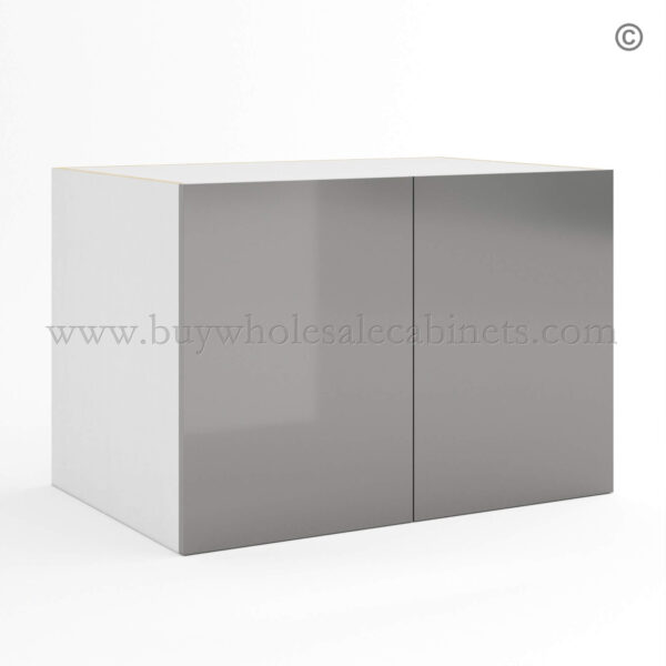 Frameless Gloss Gray 24D Refrigerator Wall Cabinet with Double Door 24H, wholesale cabinets, wall cabinets