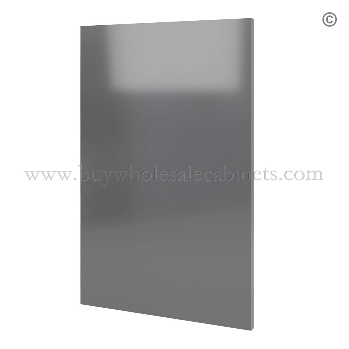 Frameless Gloss Gray Dishwasher Return Panel 3W Filler, rta cabinets, frameless cabinets