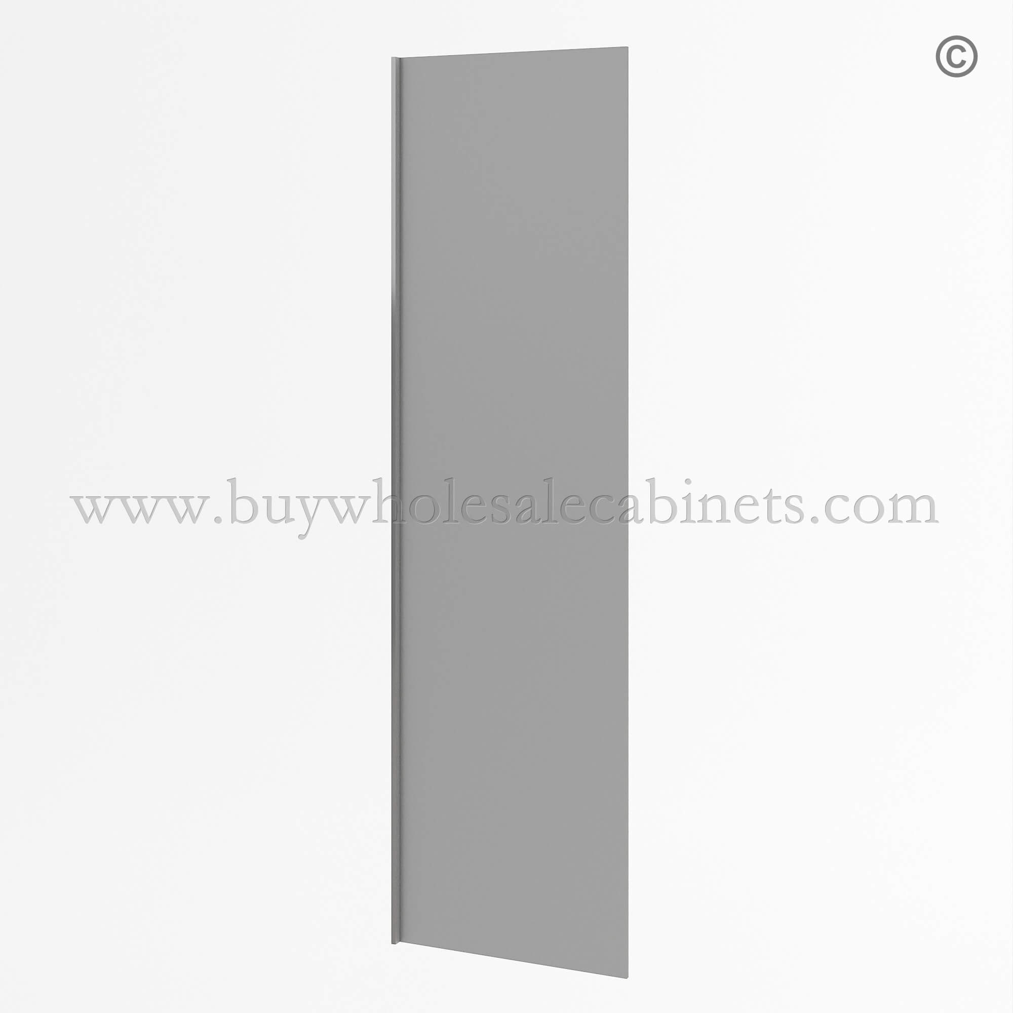 Frameless Gloss Gray Refrigerator End Panel Veneer, wholesale cabinets, frameless cabinets