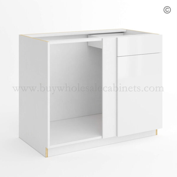 Frameless Gloss White Blind Corner Base Cabinet, rta cabinets, white base cabinets