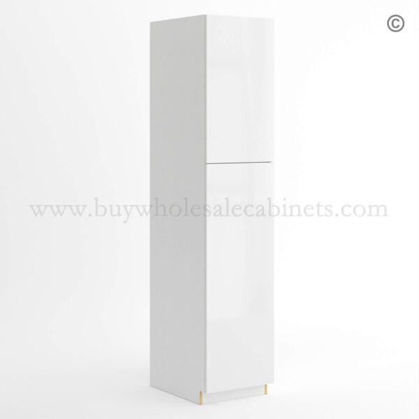 Frameless Gloss White Tall Pantry Cabinet with 2 Doors, rta cabinets, pantry cabinets