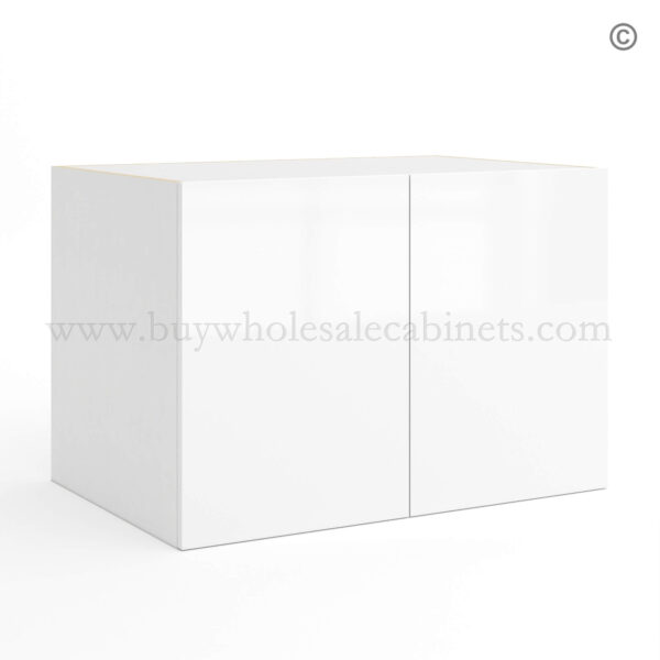 Frameless Gloss White 24D Refrigerator Wall Cabinet with Double Door 24H, wholesale cabinets, white wall cabinets